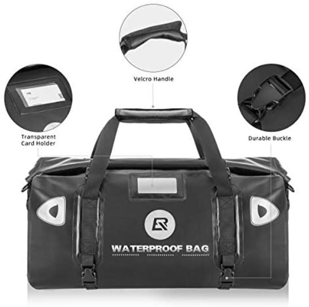 ROCKBROS Waterproof Duffel Bag 60L Motorcycle Travel Dry Duffel Bag Black-AS-005BK