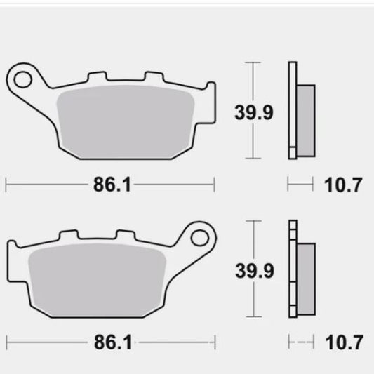 Rear Brake Pads Sintered - Brembo - 07HO27SP