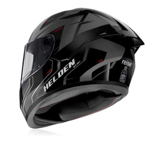 Reise Moto Helden Helmet - Grey / Black Gloss