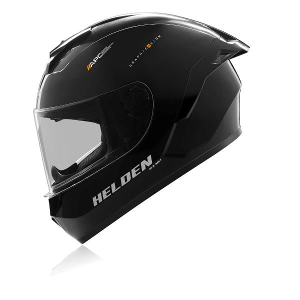 Reise Moto Helden Helmet - Solid Black Gloss