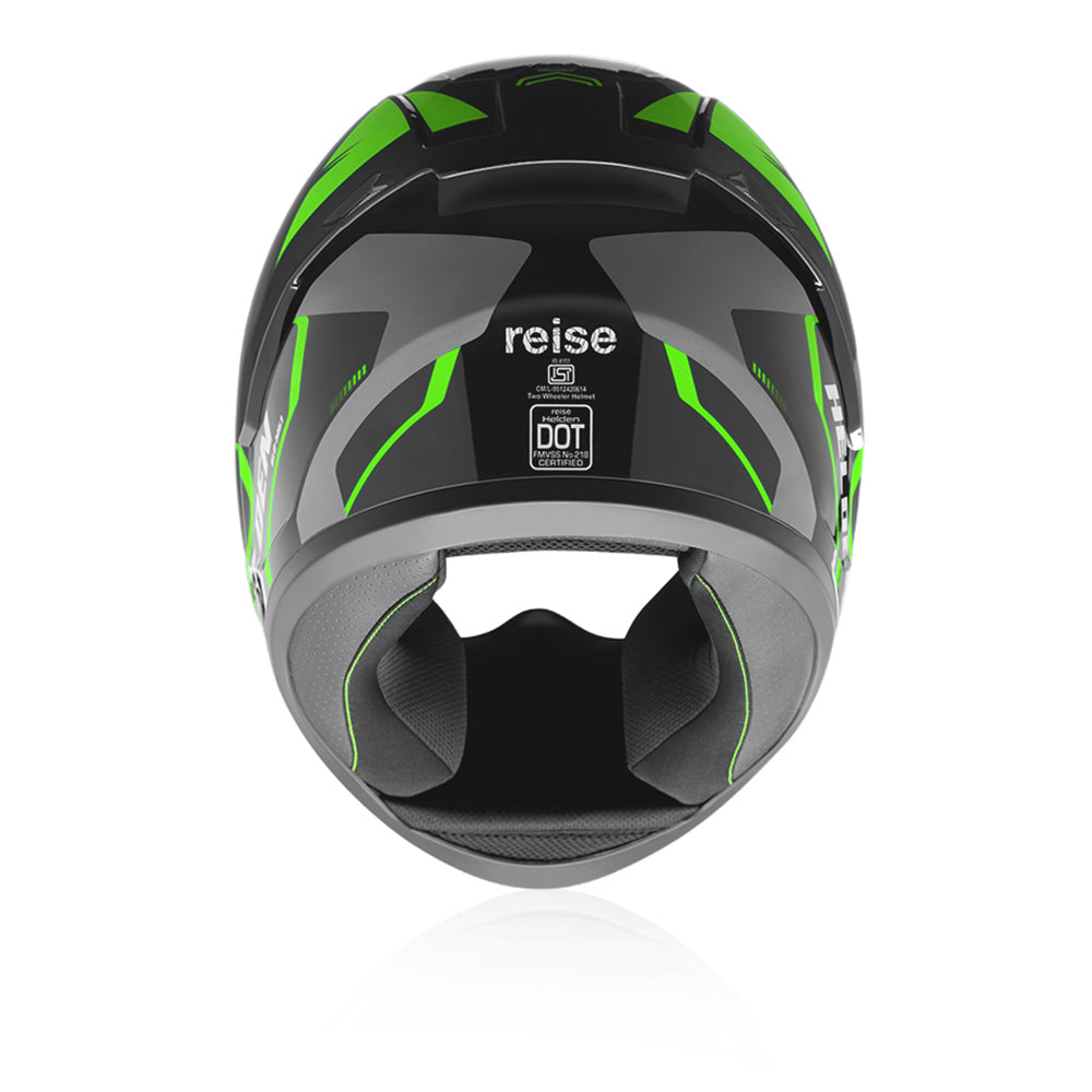 Reise Helden Motorcycle Riding Helmet (Green/Black)