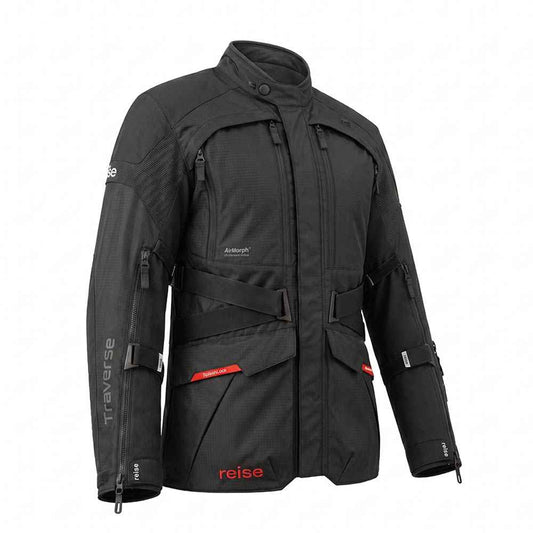 Reise Traverse Motorcycle Adventure Touring Jacket (Black) - REJK004SML025