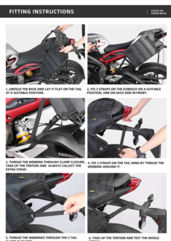 Rhinowalk Motorcycle Saddle Bag Mounting Base Motorbike Tail Seat Bag OS Base for ADV Dirt Bikes Motorcycle Accessories (MT002A)