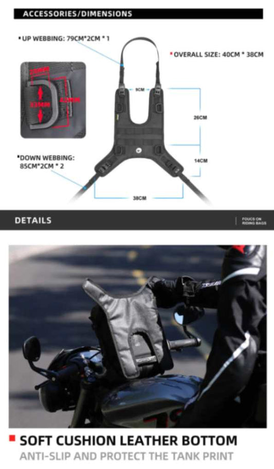 Rhinowalk Motorcycle Tank Bag Portable Motor Accessory For Universal Motor Cross Fuel Tank Kit Installation Accessories Motor Front Bag (MT001A)