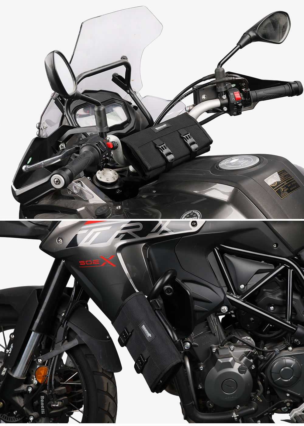 Rhinowalk MT103 Motorcycle Tool Roll Bag – Black (MT103BK)
