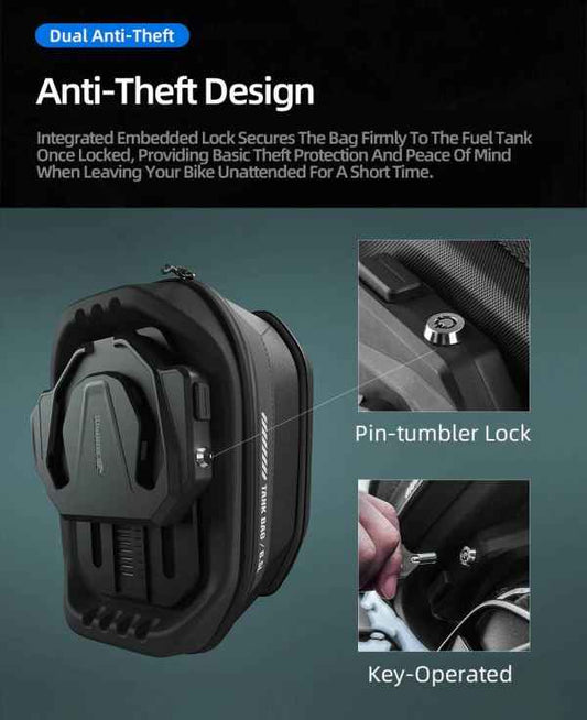 Rhinowalk Mechanic Series x 5.6L Magnetic Tank Bag Black (MJX2011BK)