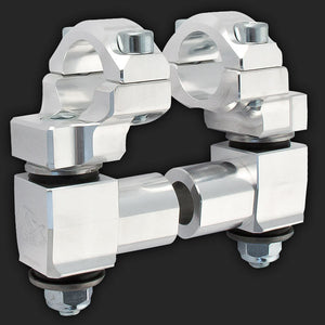 Rox Pivoting Anti-Vibe Handlebar Risers 51mm Rise 28.5mm Handlebar Natural Aluminium - 1R-AV2PP