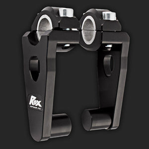 Rox Pivoting Handlebar Risers 76mm Rise 22 & 28mm Handlebar Anodized Black - 1R-P3SEK