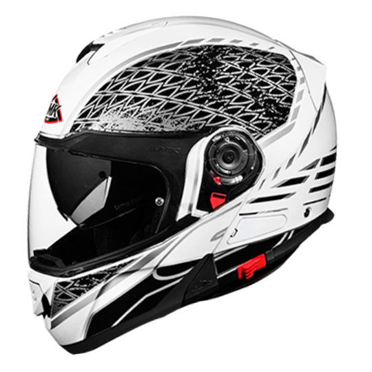 SMK Glide Sign Glossy White & Grey Helmet - GL126