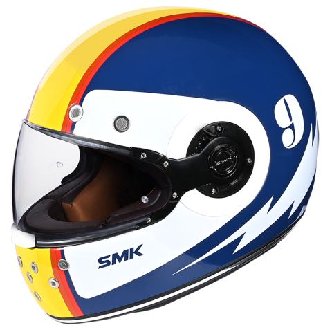 electro motorcycle helmet SMK Retro – Full Face Helmets – GL 514 – Riders Junction pillion comms scepter Vision:No Eyes Okuma INC 8000 Carp