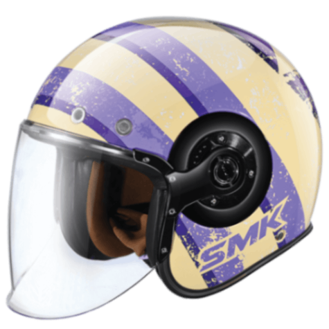 SMK Retro Jet Pinstripe - Open Face Helmet - GL 499