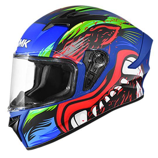 SMK Stellar Animal Matt Black & Blue Helmet - MA538 - Riders Junction