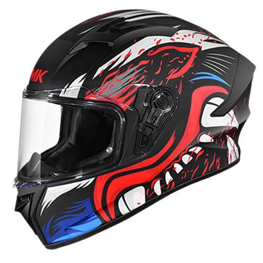SMK Stellar Animal Matt Black & Red Helmet - MA231 - Riders Junction