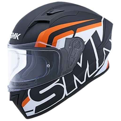 SMK Stellar Stage Gloss Black Orange White (GL217) Helmet
