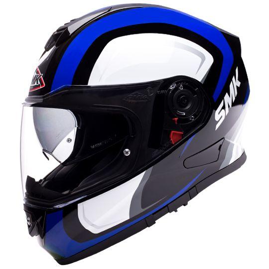 SMK Twister Twilight GL251 Glossy Blue & White Helmet - GL251 - Riders Junction