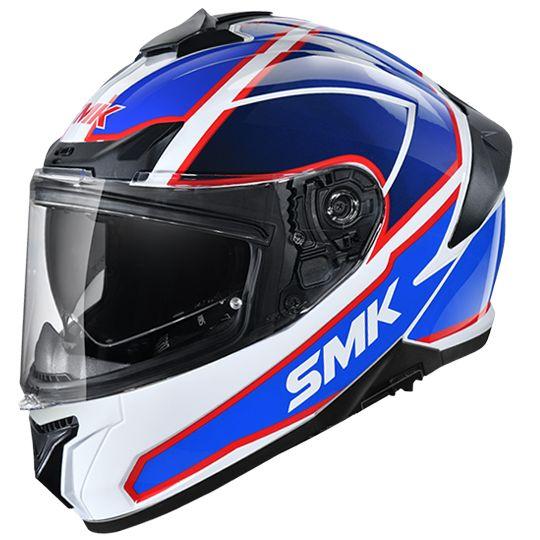 SMK Typhoon Aegis Helmet - Matt Blue & White - MA153