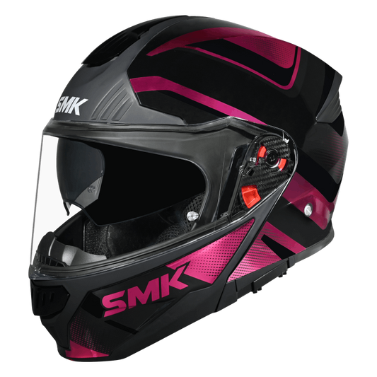 SMK Gullwing Omega Flip-up Helmet (GL296 Magenta Chrome)