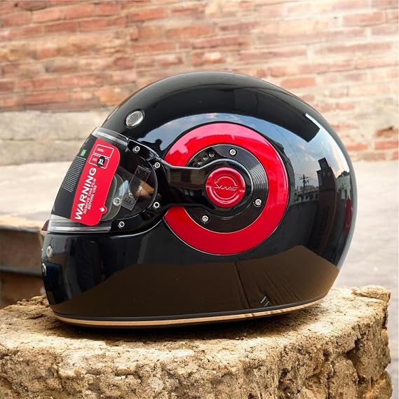 SMK Retro Gloss Black Full-Face Helmet - GL230