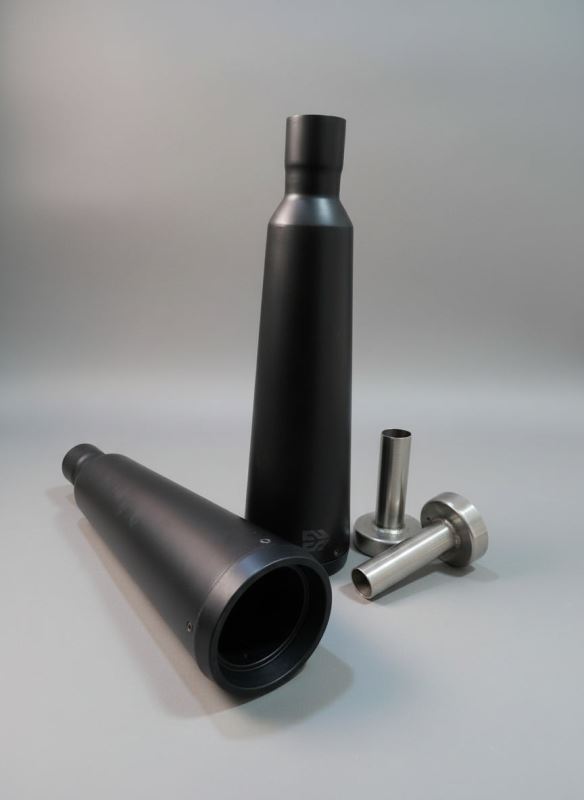 SS Motocorp Adaptable Slip-On Silencer (Pair)- FAT CANS-BLACK FINISH For Royal Enfield Interceptor 650 / Continental GT 650
