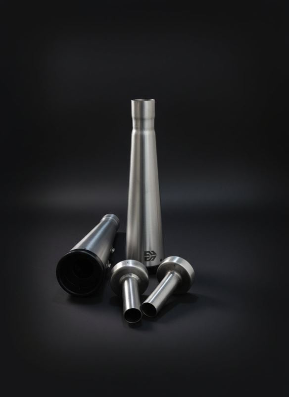 SS Motocorp Adaptable Slip-On Silencer (Pair)- SLIM CANS-STEEL FINISH For Royal Enfield Interceptor 650 / Continental GT 650