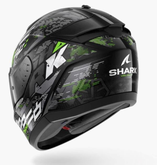Shark Ridill 2 Molokai Helmet Black Silver Green (KSG)