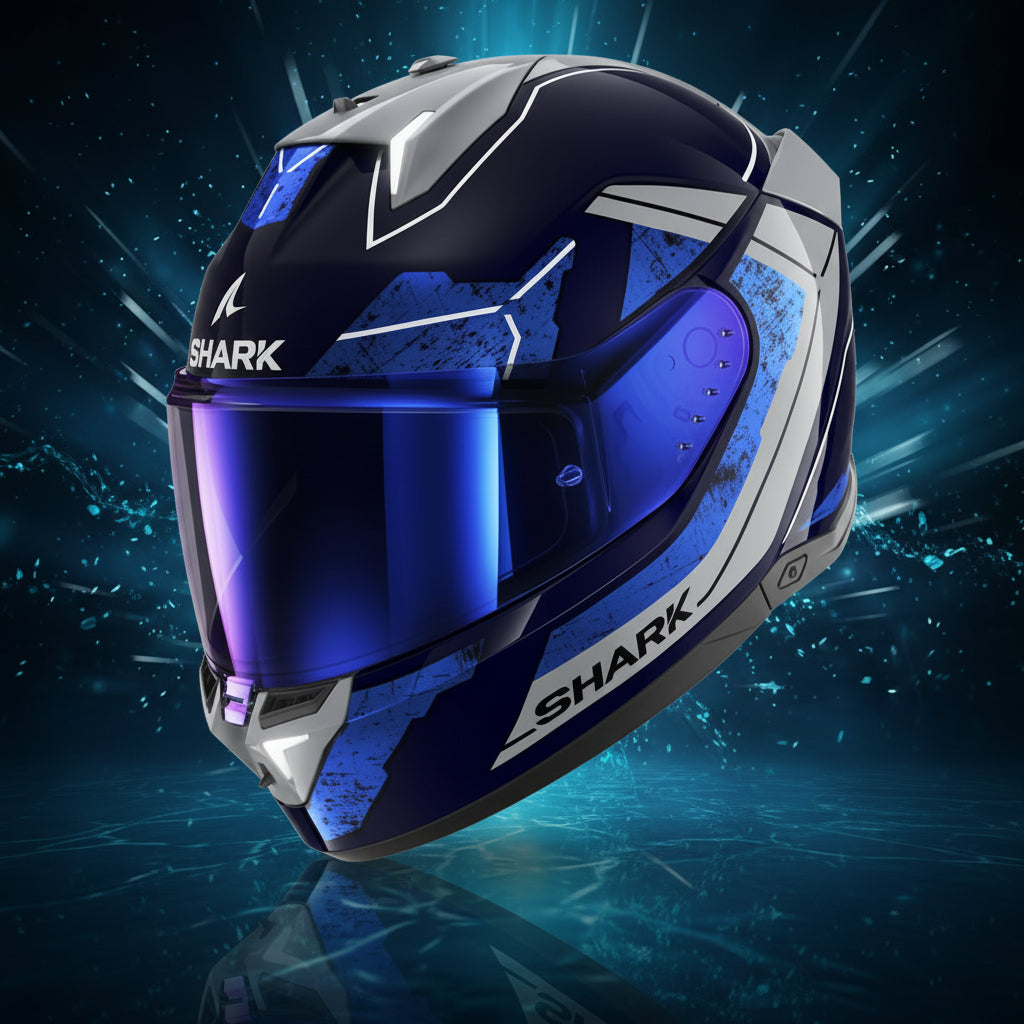 Shark Skwal I3 Rhad Blue Chrome Silver (BUS)