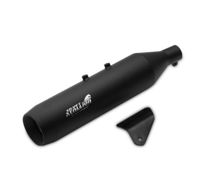 Silver Stallion-Exhaust (Black-Matte) For Royal Enfield-Glide himalayan 411 Scram Scram 440