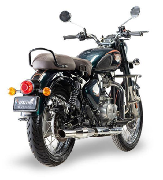 Silver Stallion Exhaust For Royal Enfield Classic / Thunderbird 350-Black Matte