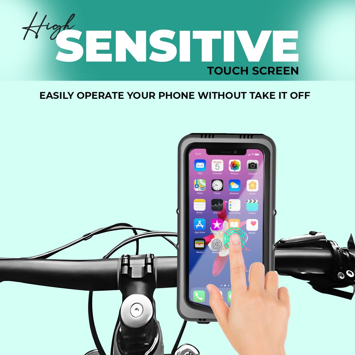 Simtac Maglock waterproof mobile holder with vibration damper (MHWPML-PRO)