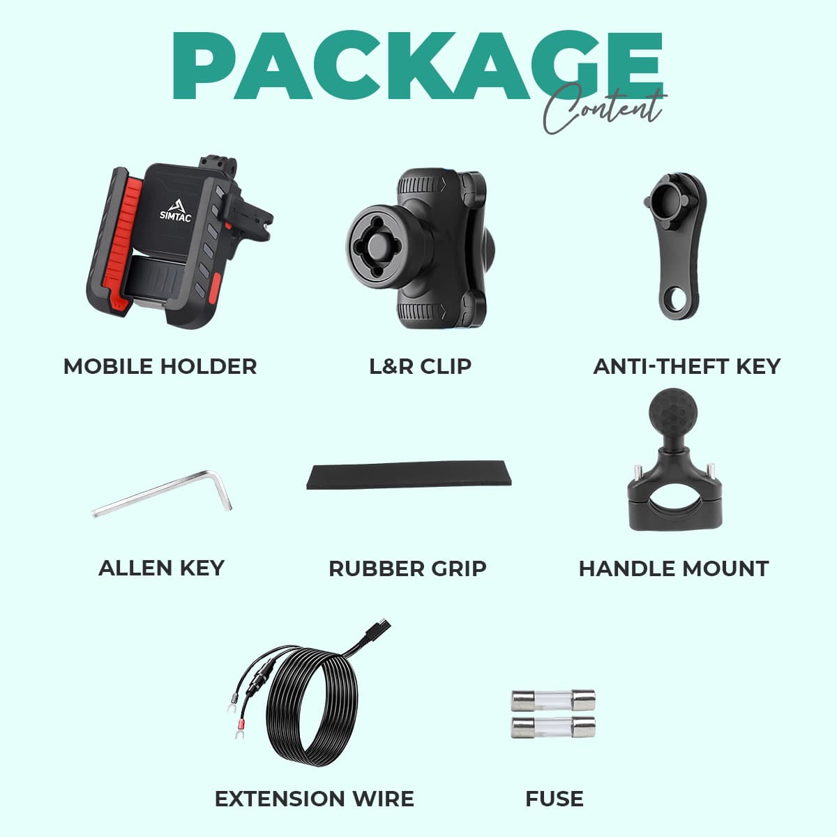 Simtac Quick Lock Jaw Grip Pro+ Mobile Holder with Charger & Vibration Damper (JQLC2-PRO)