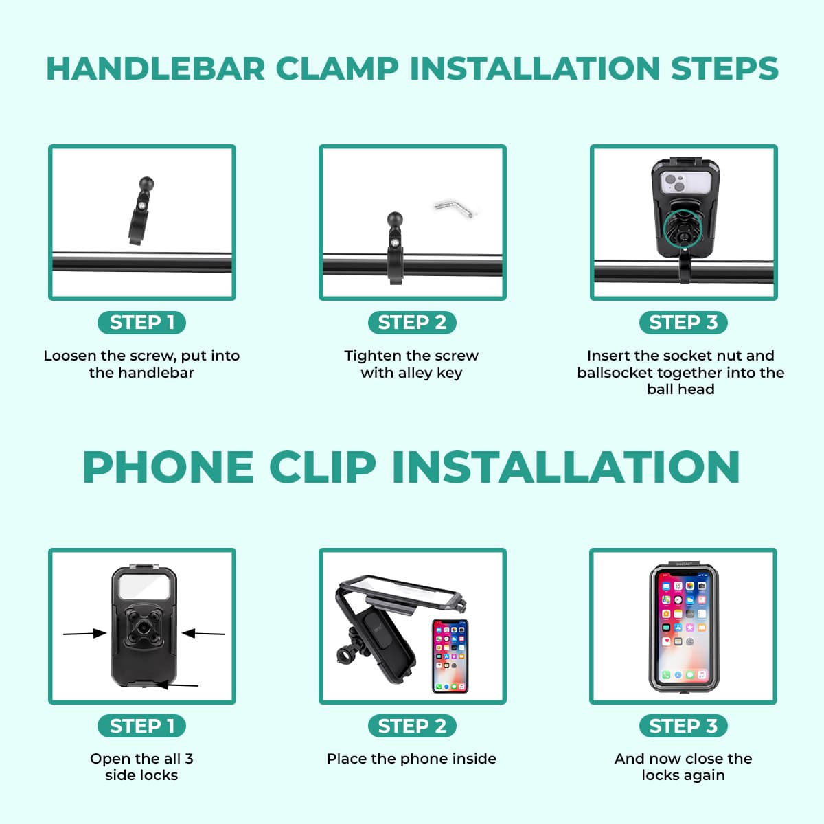 Simtac Splash Guard X Waterproof Mobile Holder with Vibration Damper (MHWP-PRO)
