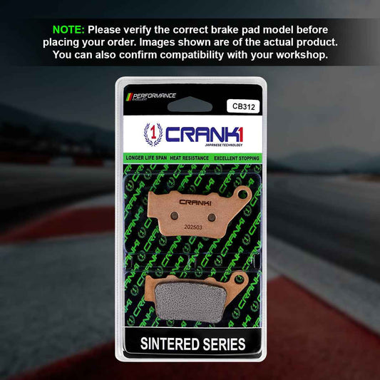 Sintered Brake Pads For Husqvarna Svartpilen 250 (2024 Onwards) - Rear - CB312 - 1 Set - CRANK1