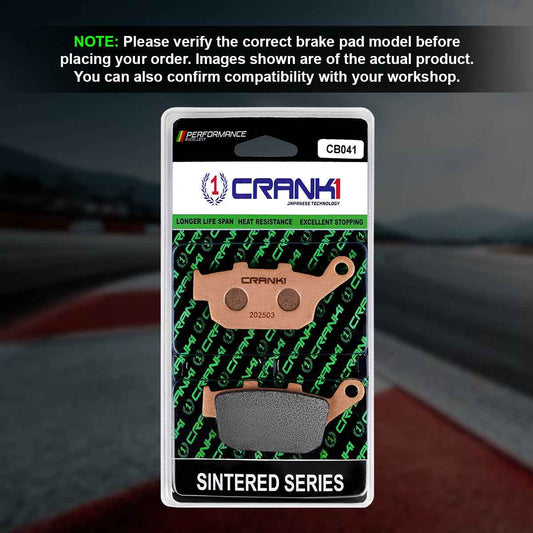 Sintered Brake Pads For TVS Apache RTX 300 (2025 Onwards) - Rear - CB041 - 1 Set - CRANK1