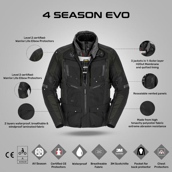 Spidi 4Season Evo Jacket - Black