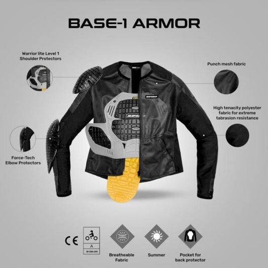 Spidi Base-1 Armor Jacket - Black
