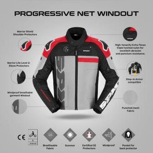 Spidi Progressive Net Windout Jacket - Red