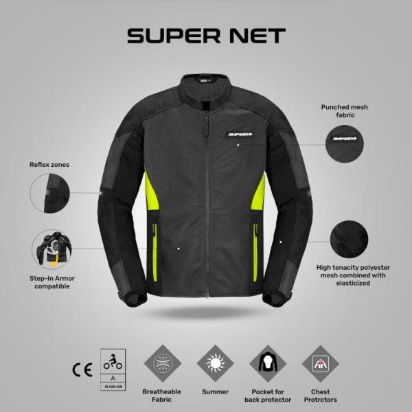 Spidi Super Net Jacket - Black Yellow