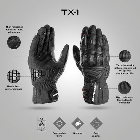 Spidi TX-1 Gloves - Black - Riders Junction