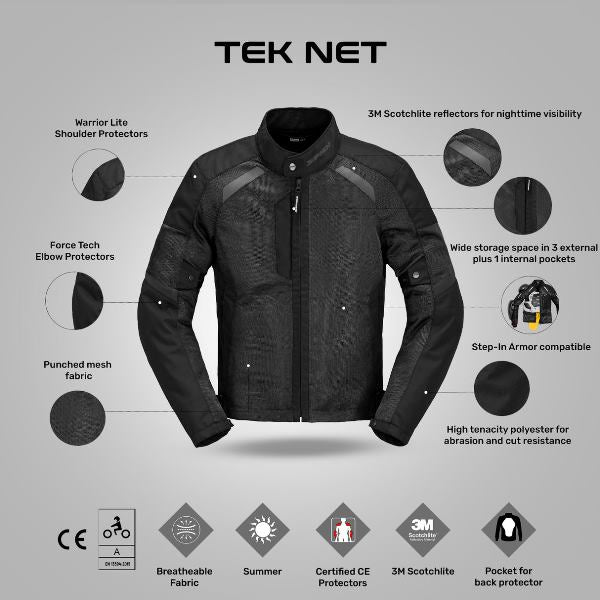 Spidi Tek Net Jacket - Black