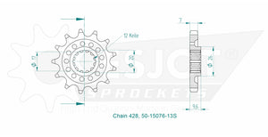 Sprockets Front (15076-13s) - Esjot (Sports) - 50-15076-13S