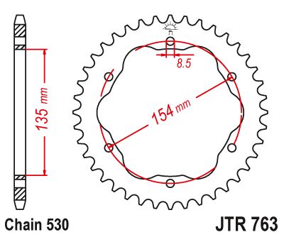 Sprockets Rear (763 - 40t) - JT - JTR763.40 - Riders Junction