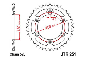 Sprockets Rear (Jtr251- 50t) - JT - JTR251.50