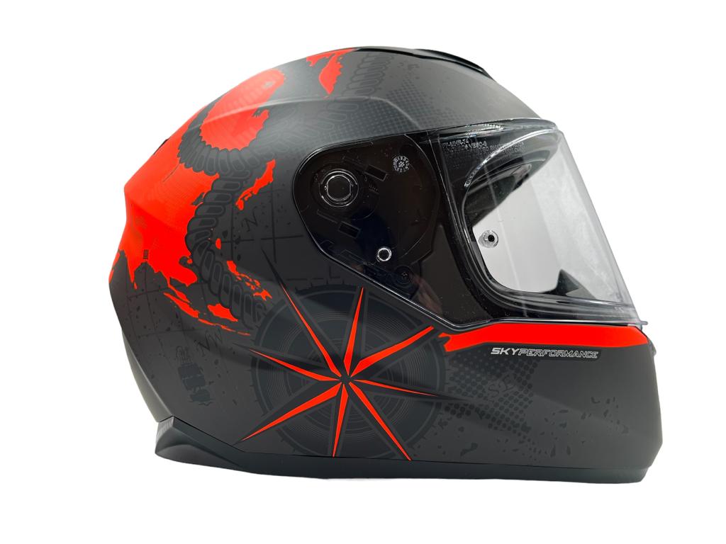 LS2 Helmets Stream Evo Viator Matt Black 7c Red D-ring - Ff320