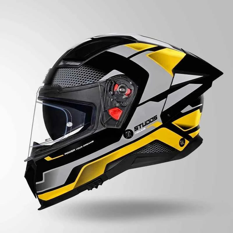 Studds-Helios D1 Asphalt Decor Helmet (Black / Yellow)