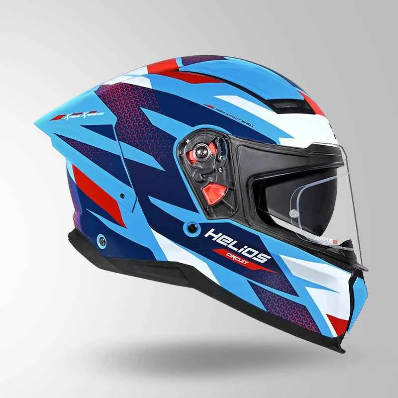 Studds-Helios D2 Circuit Decor Helmet (Blue/Red)