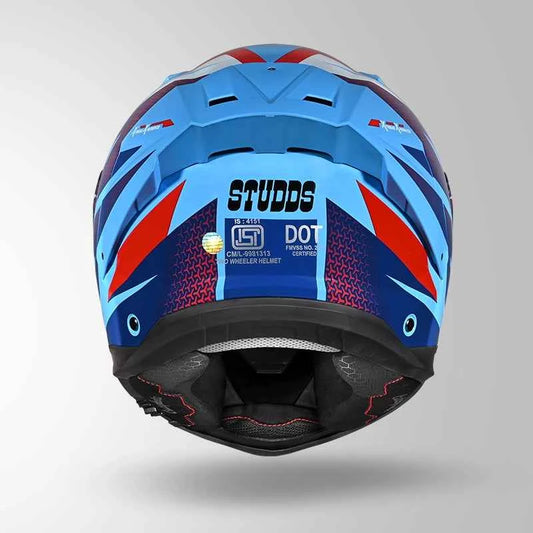 Studds-Helios D2 Circuit Decor Helmet (Blue/Red)