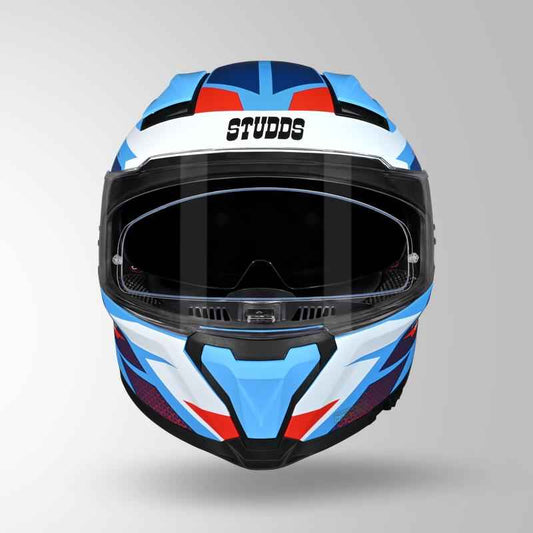 Studds-Helios D2 Circuit Decor Helmet (Matt Blue/Red)