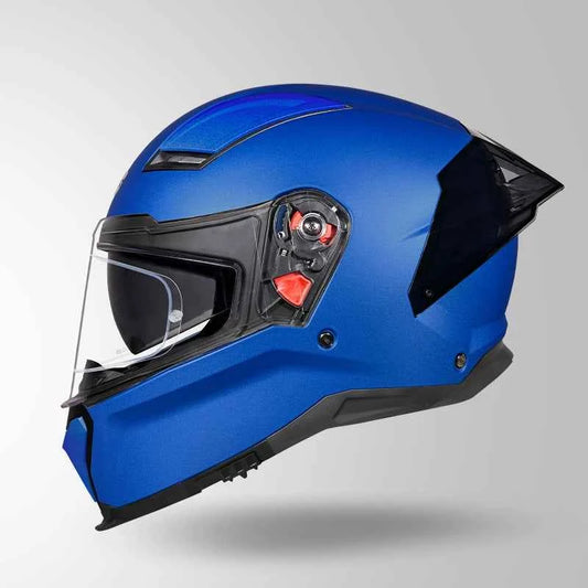 Studds-Helios Unicolor Helmet (Matt Flame Blue)
