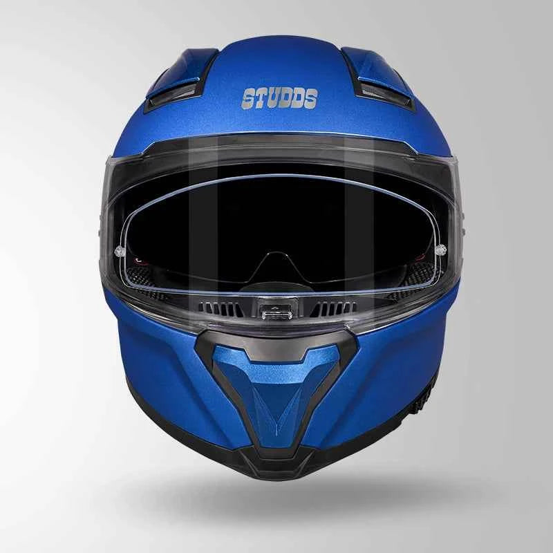 Studds-Helios Unicolor Helmet (Matt Flame Blue)