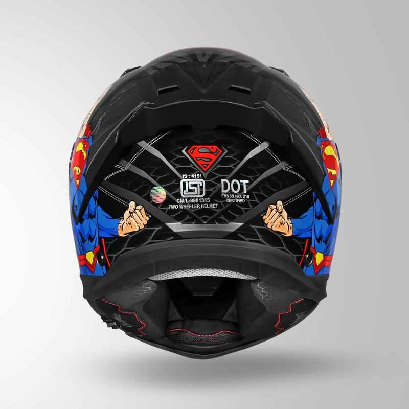 Studds-Helios Superman Edition Full Face Helmet (GREY N1)